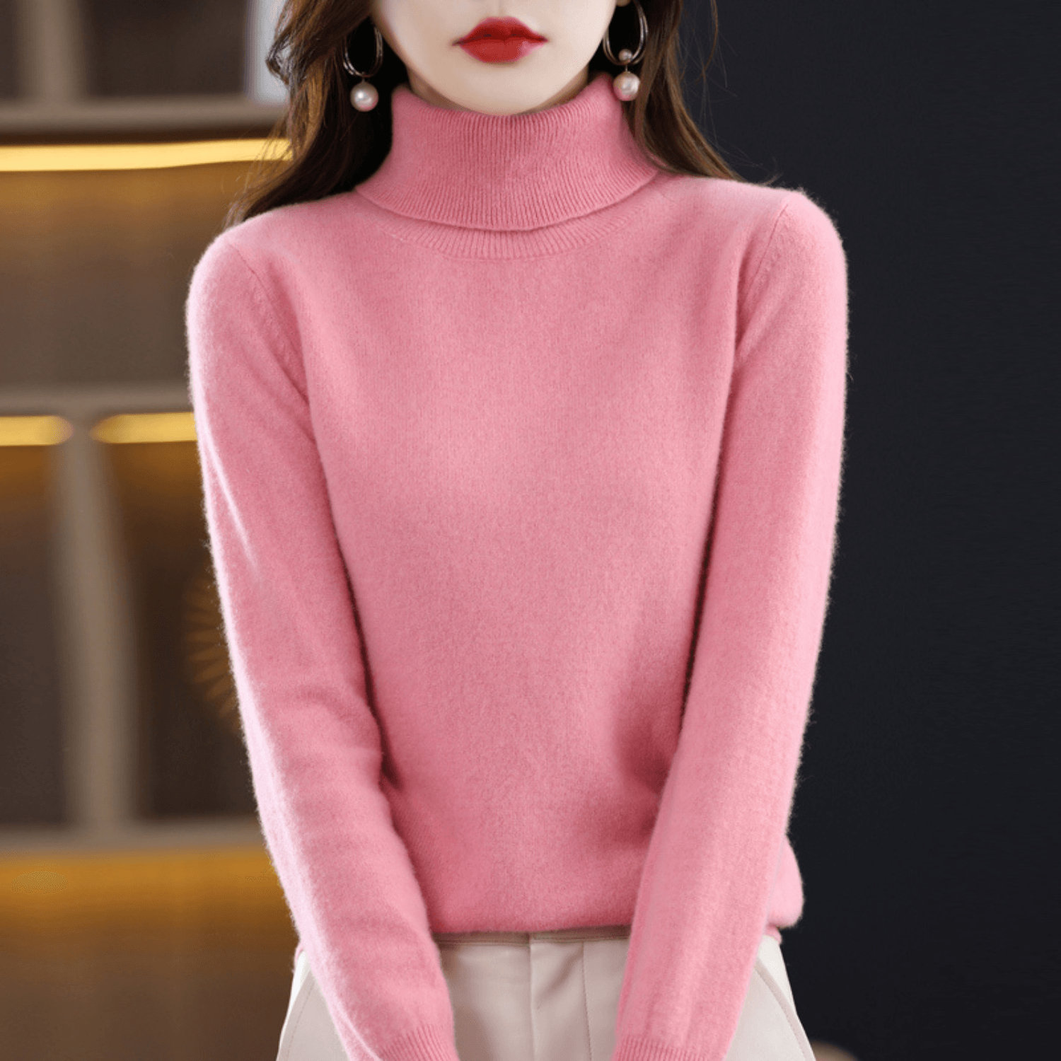 Elena Knitted Turtleneck Jumper for Ladies Christmas Jumpers Season