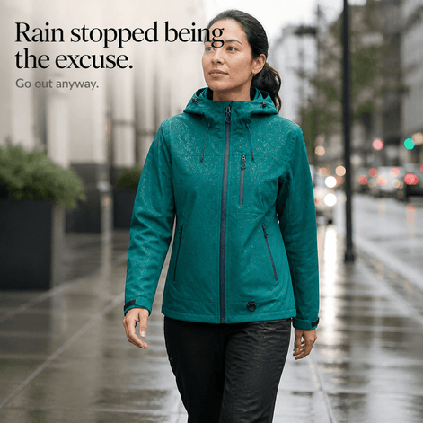 Vantrek Women's Hooded Rain Jacket with Vented Lining and Lotus-Effect Finish