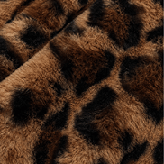 Leora Women's Leopard Print Faux Fur Longline Winter Coat with Open Front