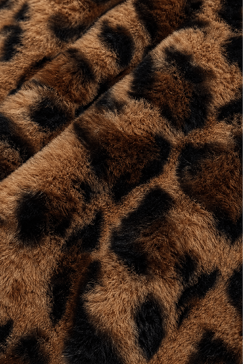 Leora Women's Leopard Print Faux Fur Longline Winter Coat with Open Front