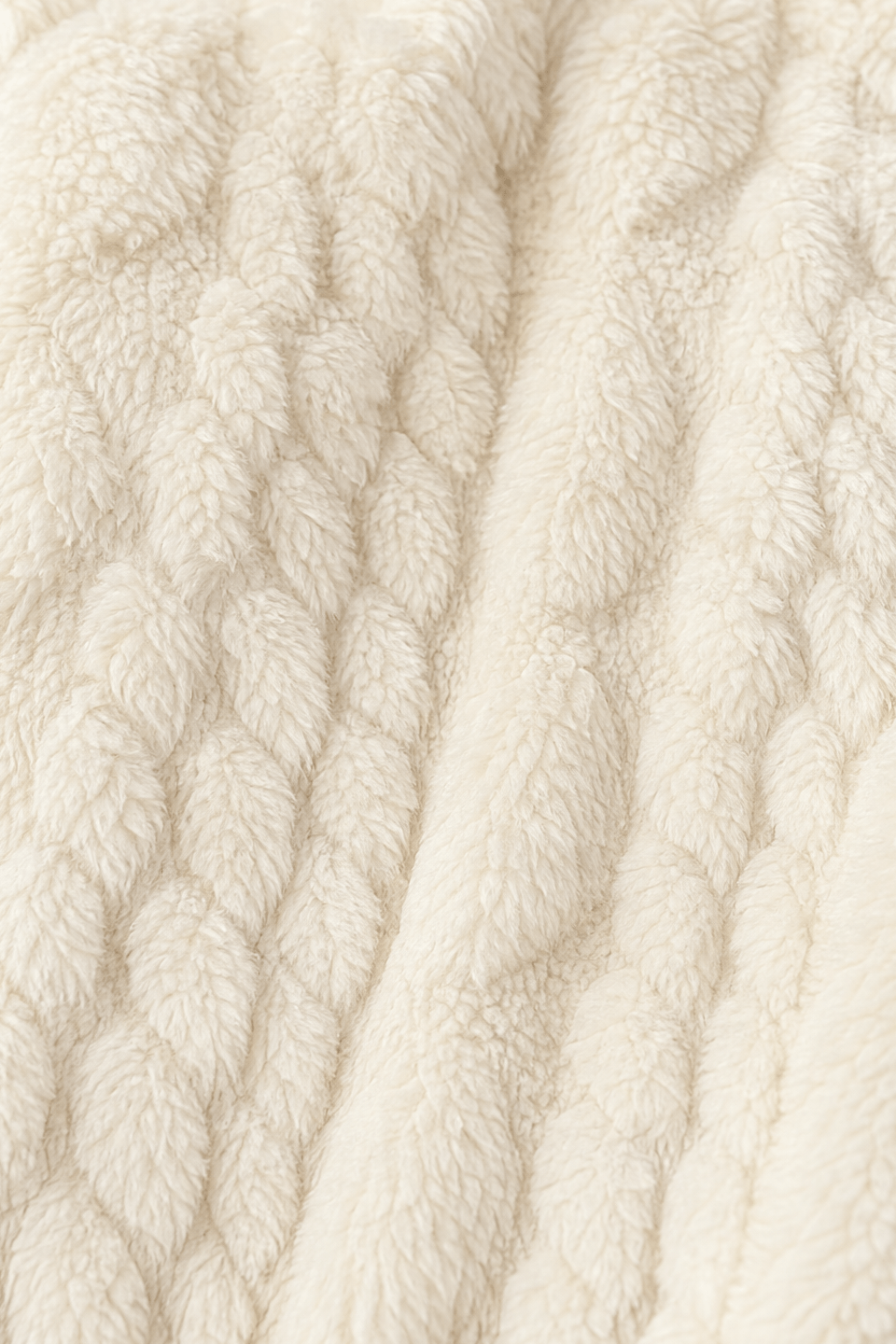 Women's Cable-Knit Hooded Longline Winter Coat with Button Hems