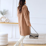 Emily Double Breasted Longline Winter Coats Women A-Line Wool Blend