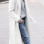 Angelika Women's Oversized Longline Winter Coat with Lapel