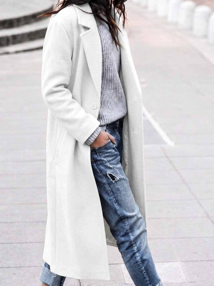 Angelika Women's Oversized Longline Winter Coat with Lapel
