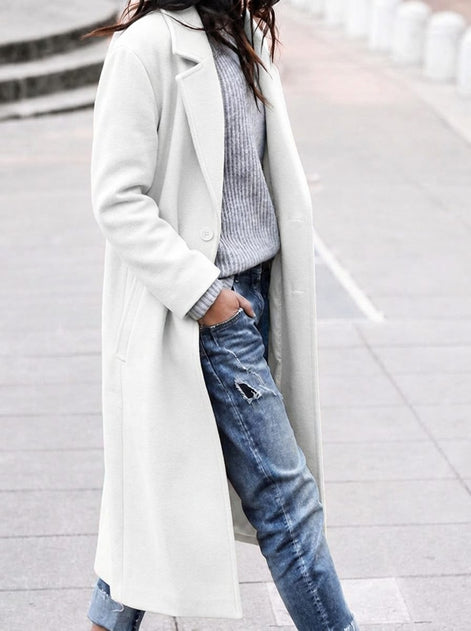 Angelika Women's Oversized Longline Winter Coat with Lapel