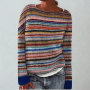 Women's Fair Isle Pattern Knitted Jumper with Crew Neck