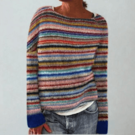 Women's Fair Isle Pattern Knitted Jumper with Crew Neck