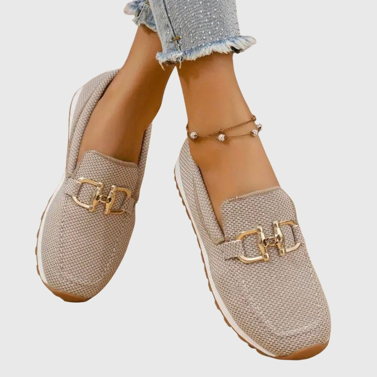 Lili Bit-Buckle Slip-On Sneakers with Orthopedic Cushioning for Women