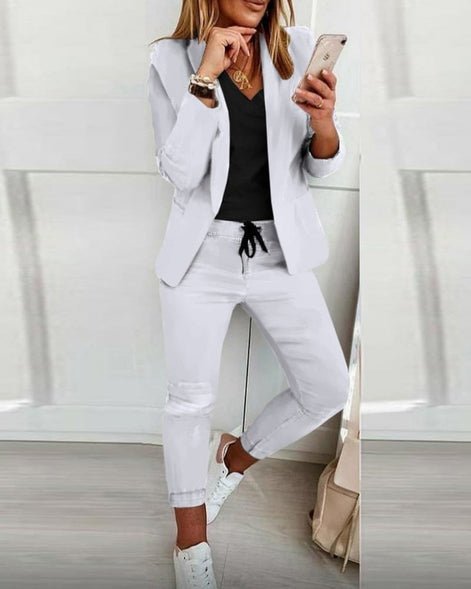Women's Blazer and Jogger Two Piece Co Ord Set