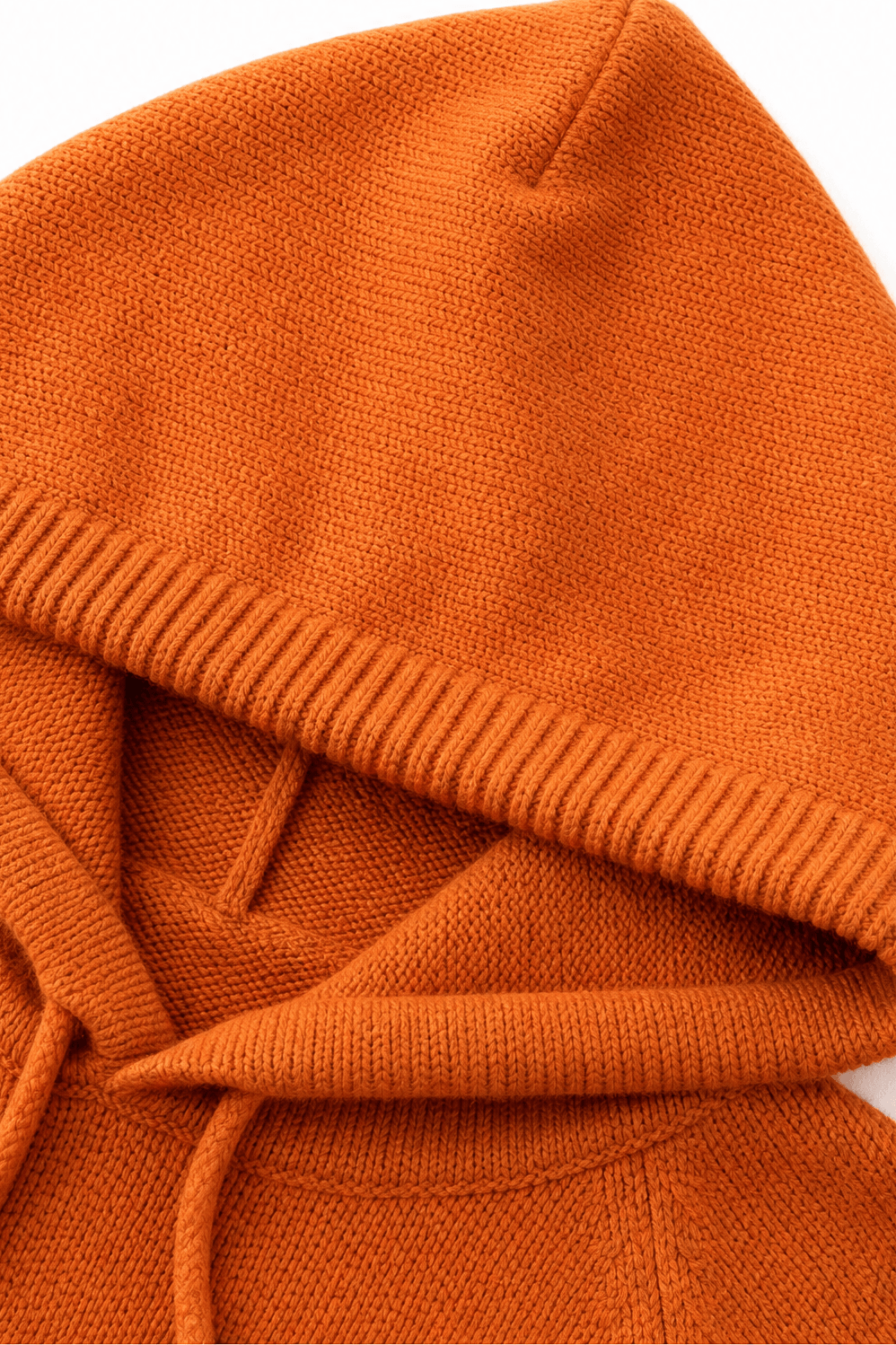 Women's Drawstring Hood Ribbed Knit Jumper