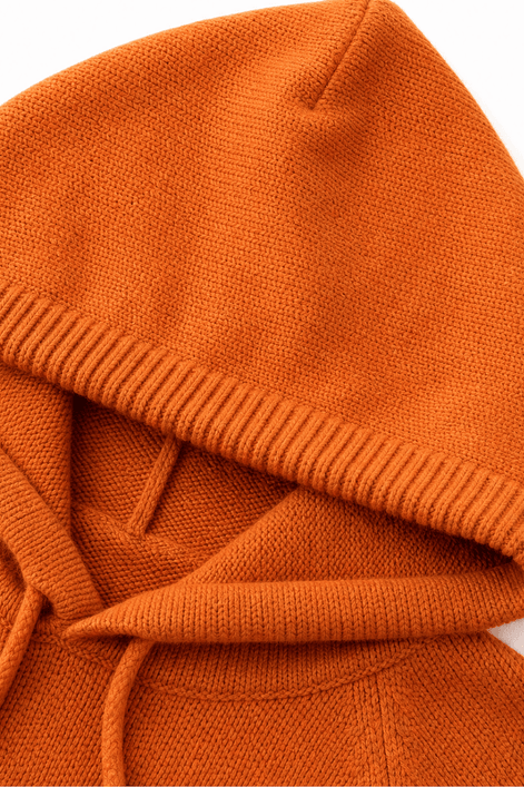 Women's Drawstring Hood Ribbed Knit Jumper