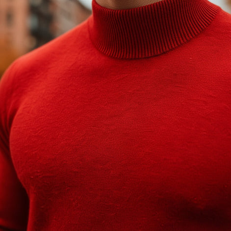 Alfie Mock Neck Mens Knit Sweater with Relaxed Everyday Fit
