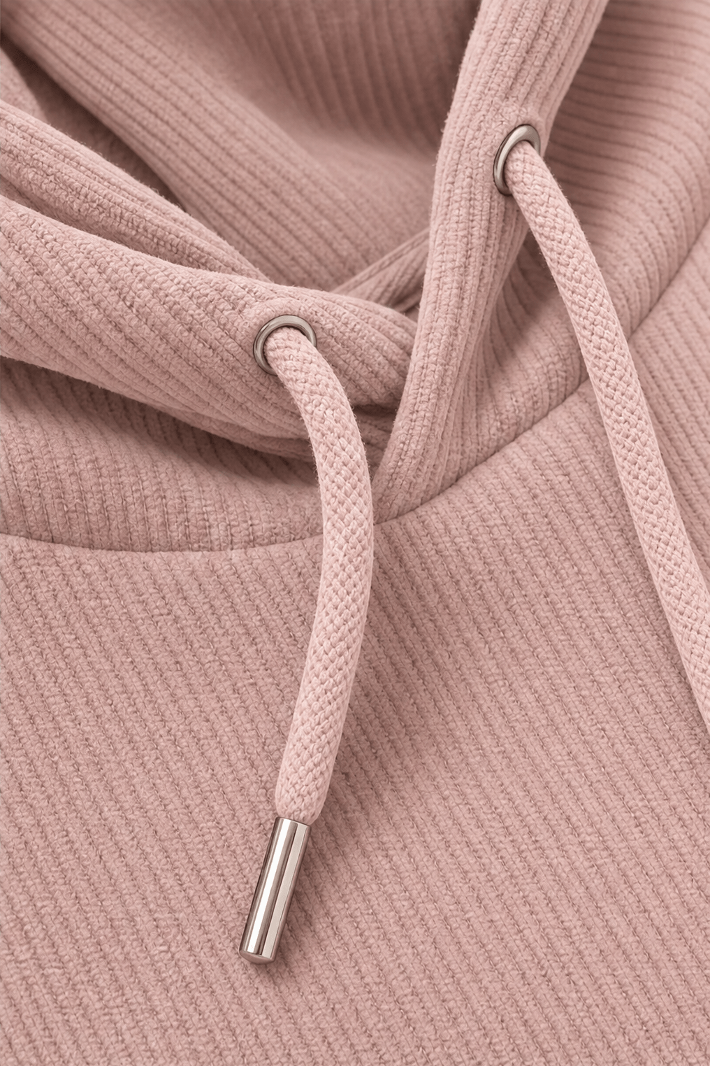 Women's Ribbed Corduroy-Look Hoodie with Front Pocket