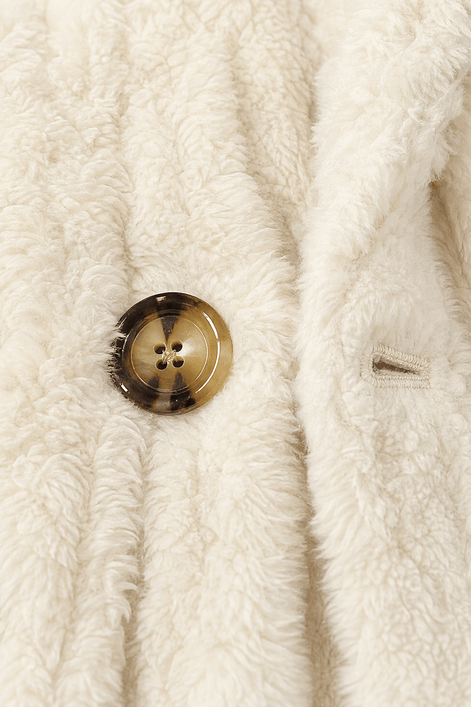 Women's Cable-Knit Hooded Longline Winter Coat with Button Hems