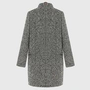 Rebeka Longline Houndstooth Tweed Winter Coat for Women