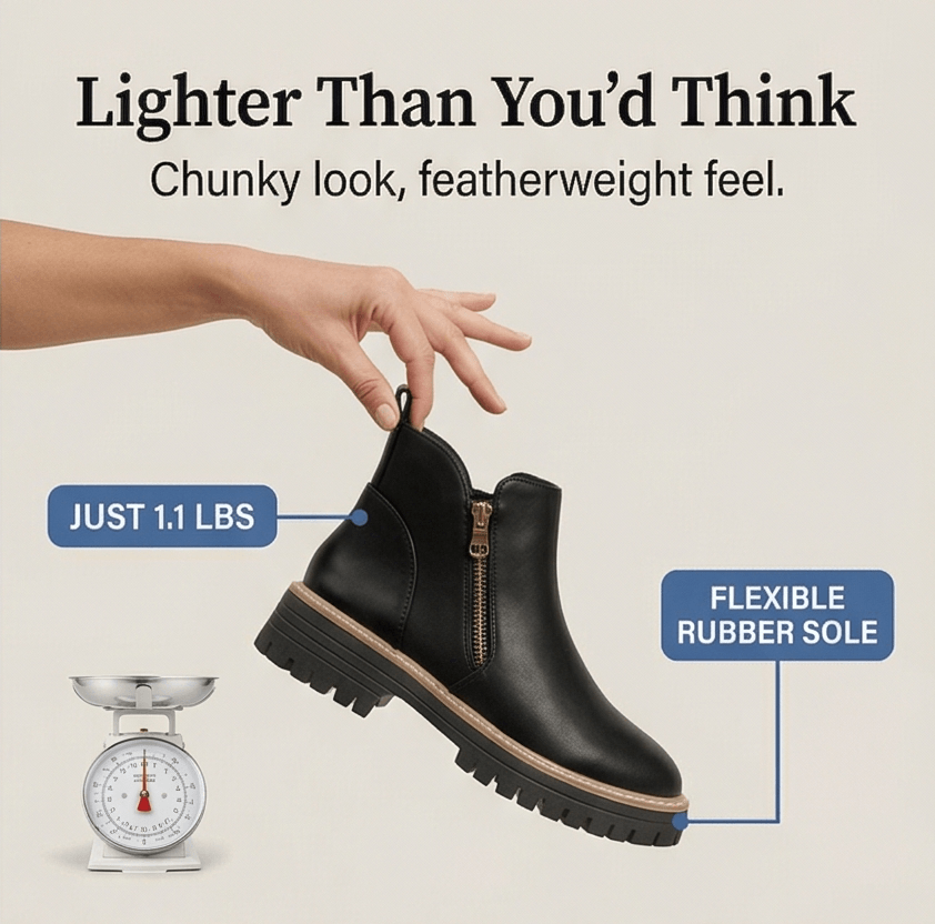 Strida Women's Cushioned Platform Chelsea Ankle Boots with Side Zip