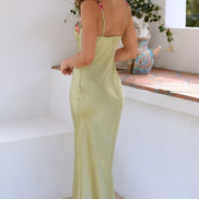 Floral Satin Slip Maxi Dress for Christmas Evening Parties
