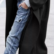Oversized Long Winter Coat with Wide Sleeves in Wool Blend