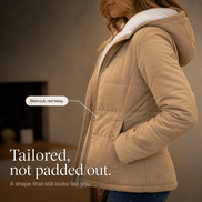 Women's Thickened Hooded Quilted Puffer Jacket with Sherpa Lining
