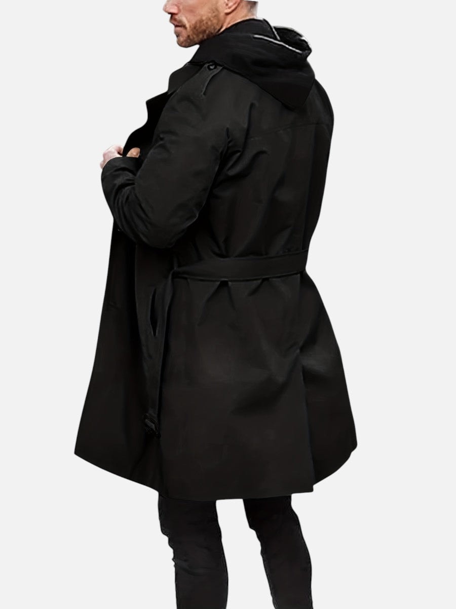 Double-Breasted Tailored Trench Style Mens Coats for Everyday Wear