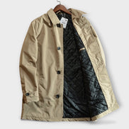 Men's Weather-Resistant Tailored Mac Coat with Quilted Lining