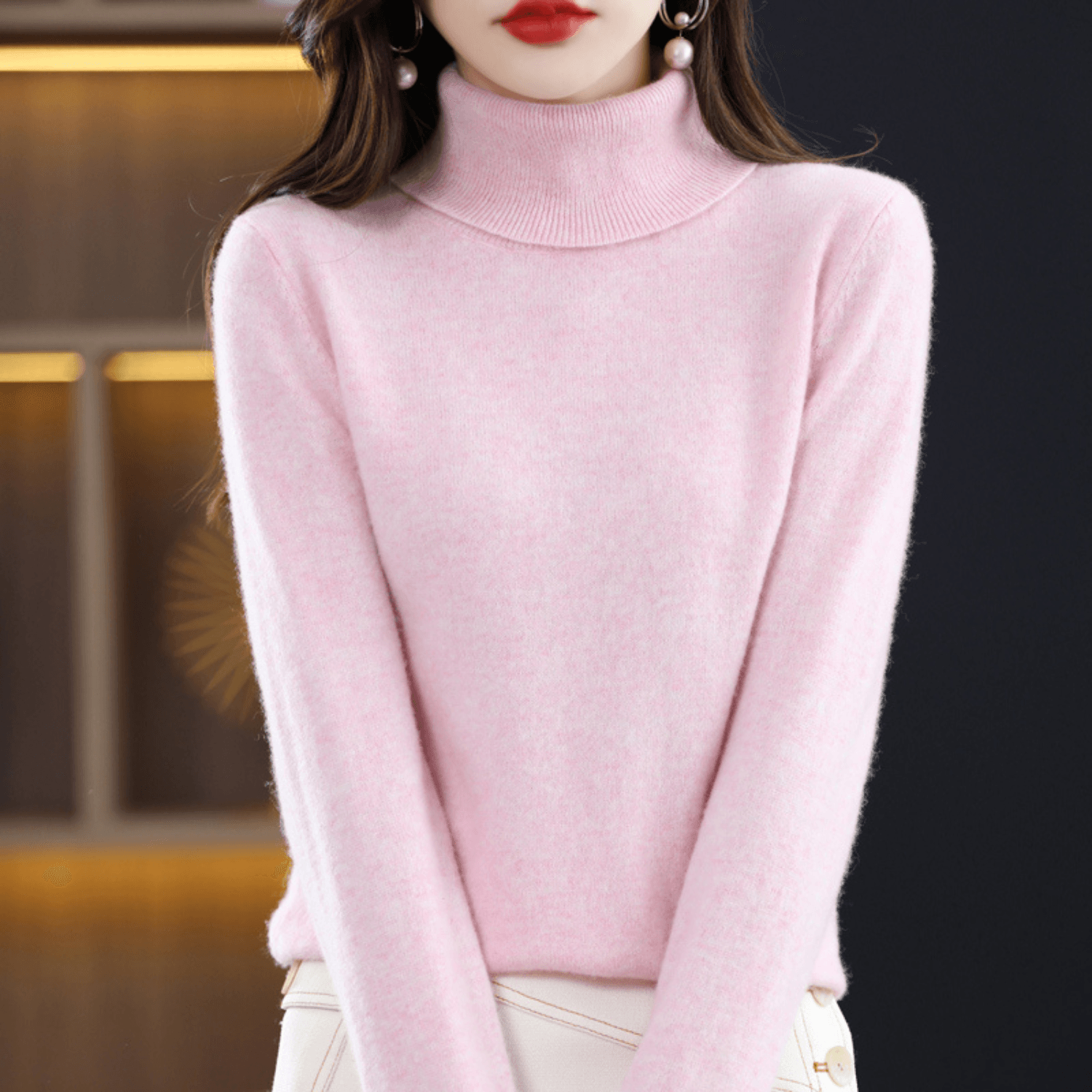 Elena Knitted Turtleneck Jumper for Ladies Christmas Jumpers Season