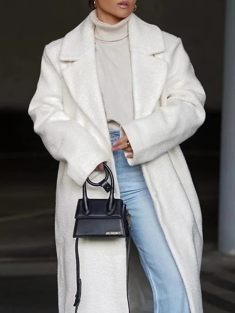Christy Oversized Longline Wool Blend Coat for Women