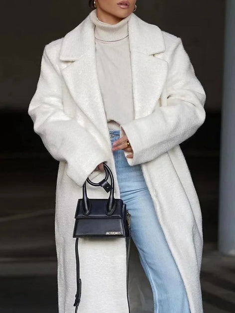 Christy Oversized Longline Wool Blend Coat for Women
