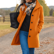 Helga Women's Classic Button-Front Wool-Blend Winter Coat