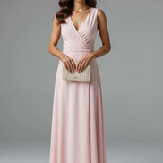 Satin Wrap Maxi Dress with Tie Waist for Christmas Party in Red