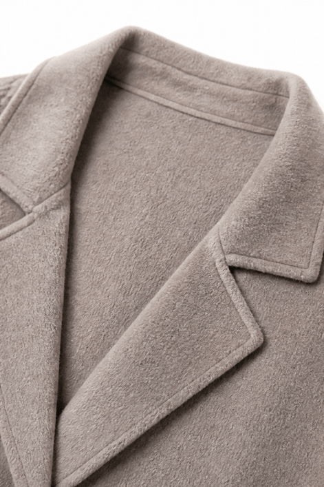 Isola Women's Cable-Knit Sleeve Double-Breasted Longline Winter Coat