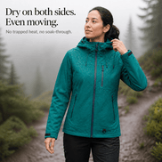 Vantrek Women's Hooded Rain Jacket with Vented Lining and Lotus-Effect Finish