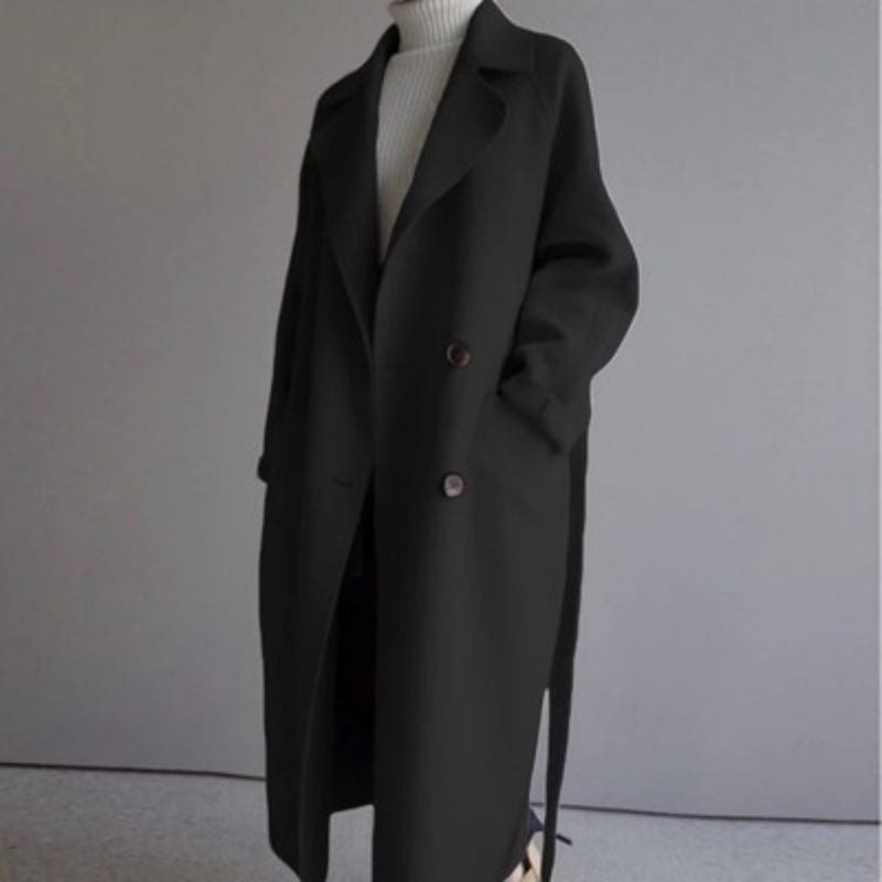 Isabella Women's Longline Wool Blend Winter Coat with Belt