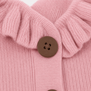 Women's Ruffle Collar Wool-Blend Knitted Cardigan with Button Front