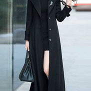 Elora Women's Belted Wool-Blend Longline Winter Coat with Shawl Collar