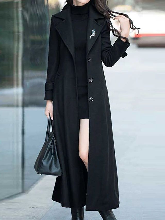 Elora Women's Belted Wool-Blend Longline Winter Coat with Shawl Collar