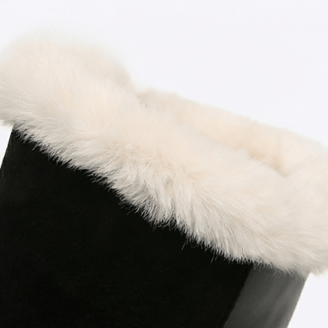 Velara Fleece-Lined Black Knee-High Winter Boots for Women