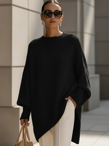 Emma Oversized Asymmetric Hem Wool Blend Knitted Jumper for Women