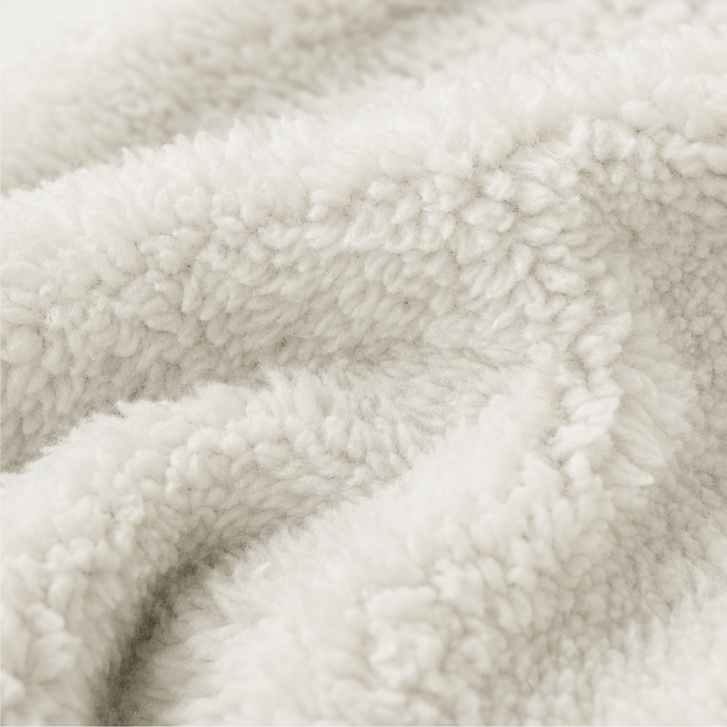Sherpa-Lined Lapel Jacket with Suede-Finish Cotton Blend