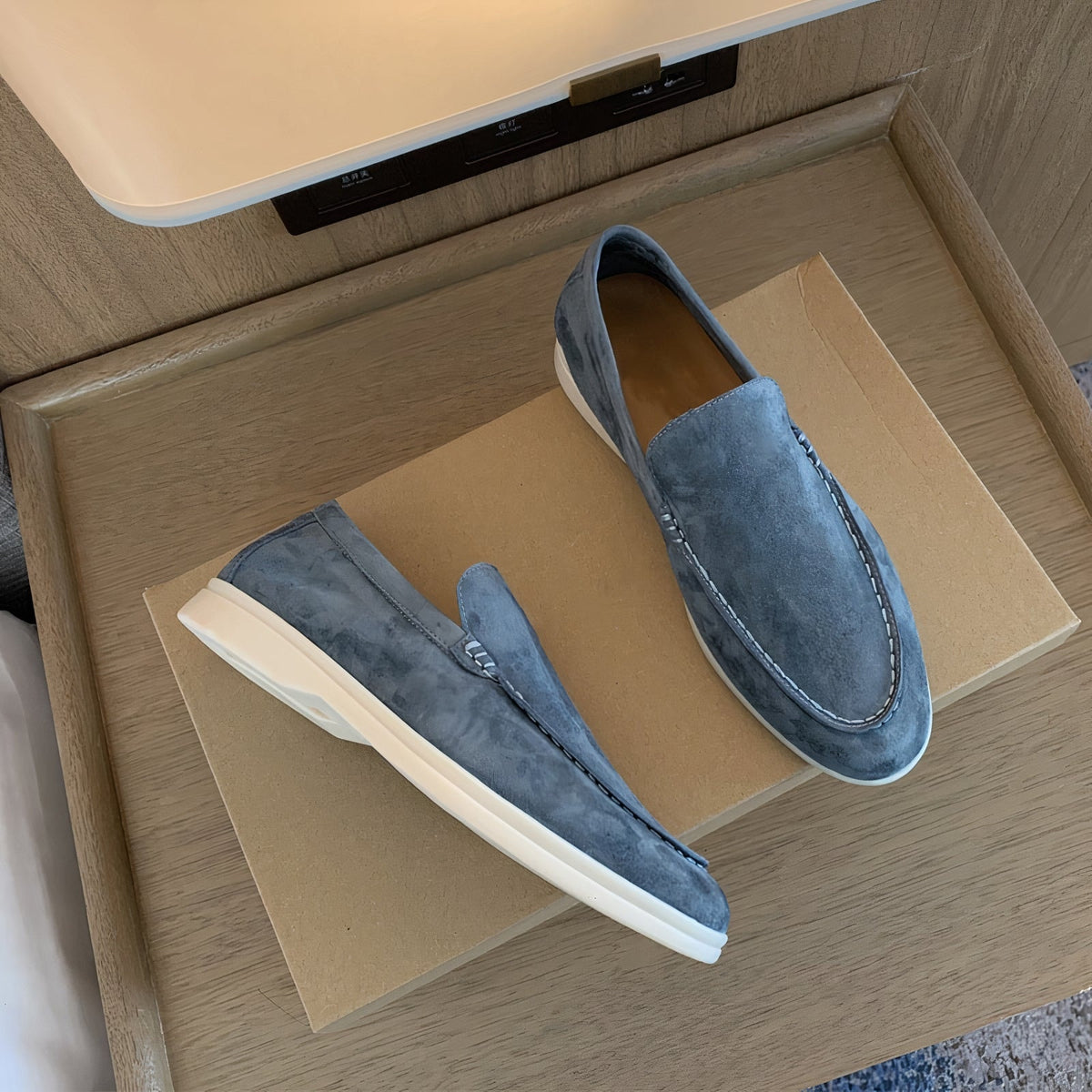 Men's Suede Slip-On Loafers with Cushioned Sole