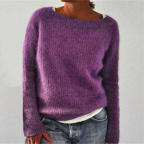 Klara Boat Neck Long Sleeve Knit Jumper for Women