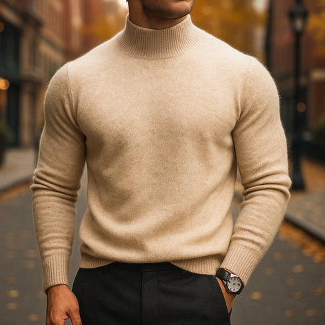 Alfie Mock Neck Mens Knit Sweater with Relaxed Everyday Fit