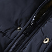 Drake Hooded Quilted Mens Puffer Jacket with Faux Fur Trim