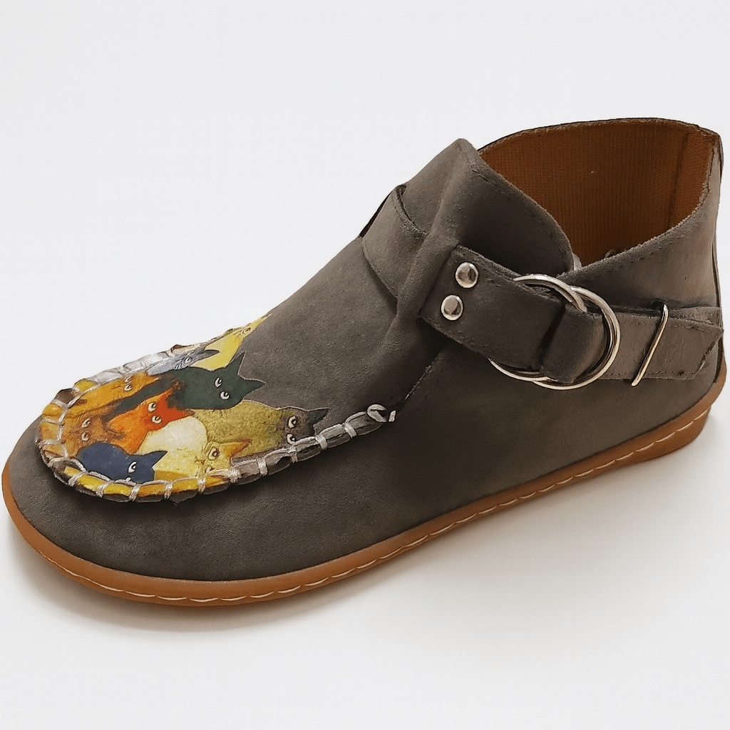 Women's Shearling-Lined Suede Winter Ankle Boots with Buckle Strap