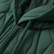 Women's Hooded Quilted Puffer Jacket with Spliced Panels