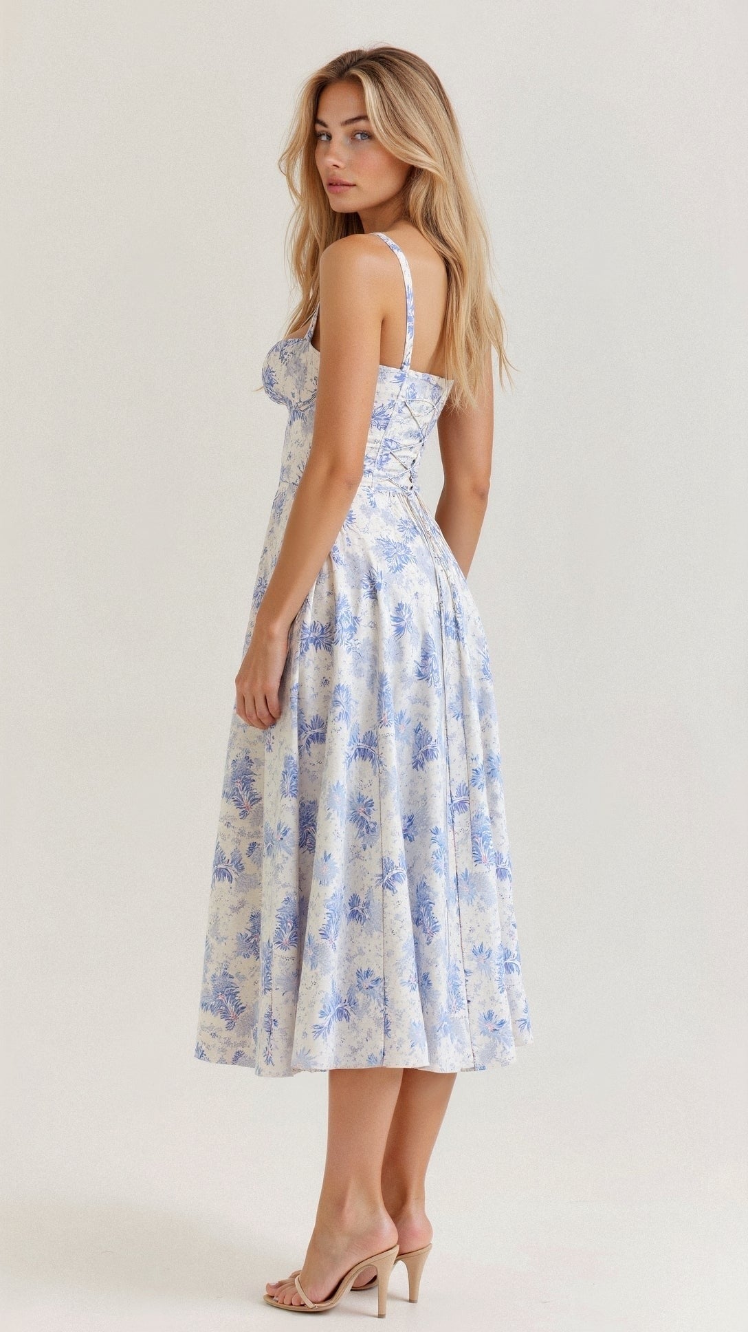 Elodie Floral Satin Midi Slip Dress for Autumn Dresses Occasions