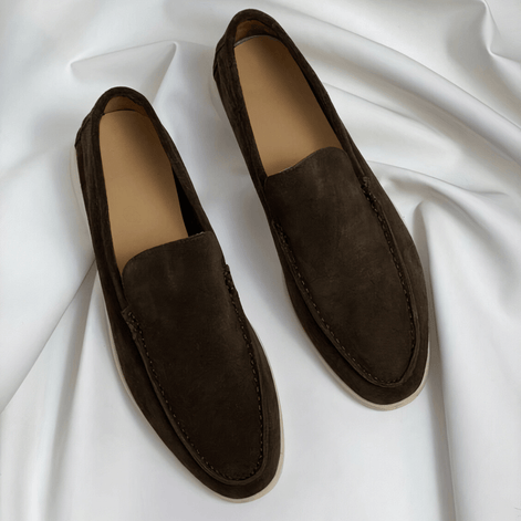 Men's Suede Slip-On Loafers with Cushioned Sole