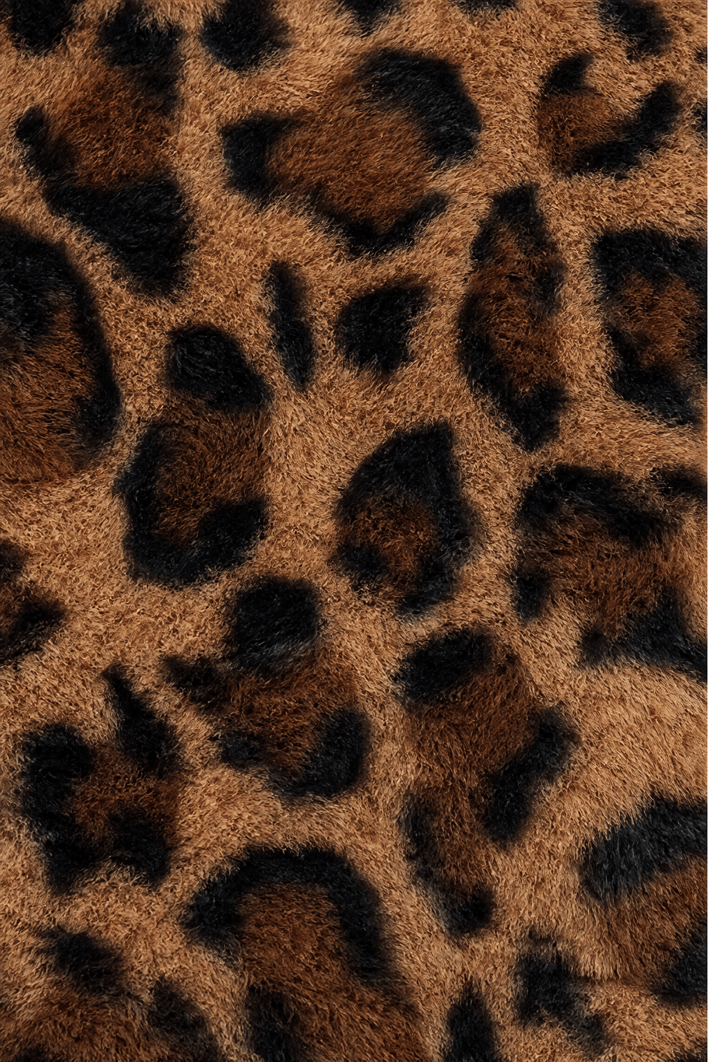 Leora Women's Leopard Print Faux Fur Longline Winter Coat with Open Front
