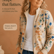 Women's Botanical Print Zip-Up Knit Bomber Cardigan