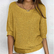 Jade Women's Batwing Sleeve Knitted Jumper with Crew Neck